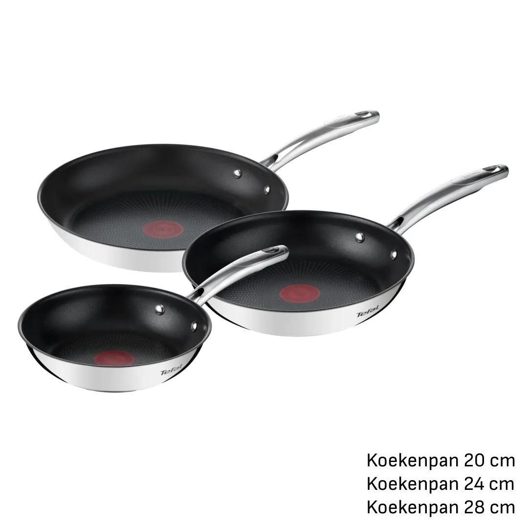 Conjunto de Frigideiras TEFAL Duetto+ G732S335 (Aço inoxidável - Preto e Aço Inoxidável), miniatura 2