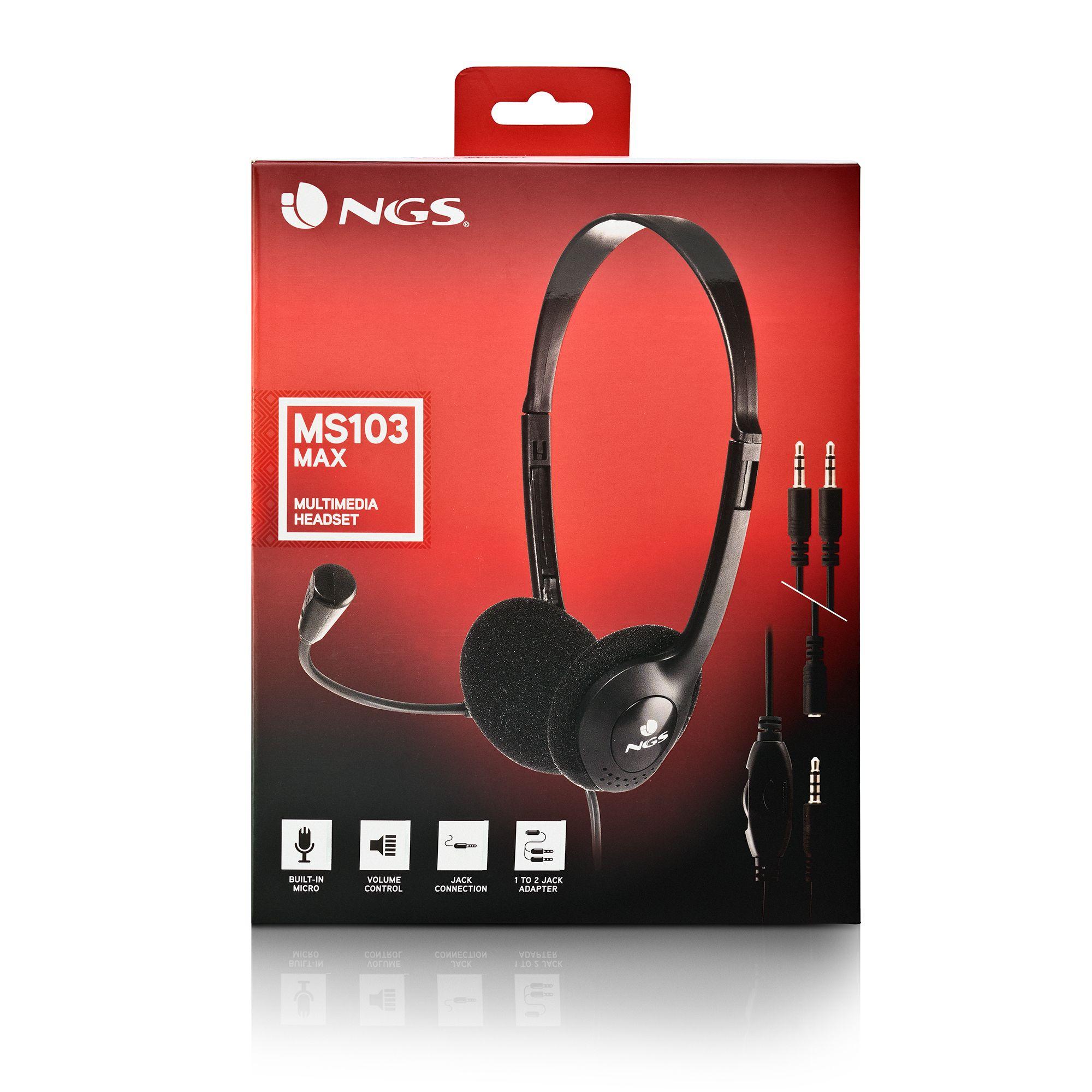 Headset NGS MS103 MAX (Binaural - Com fios - Supra-aural - Preto) — miniatura 5