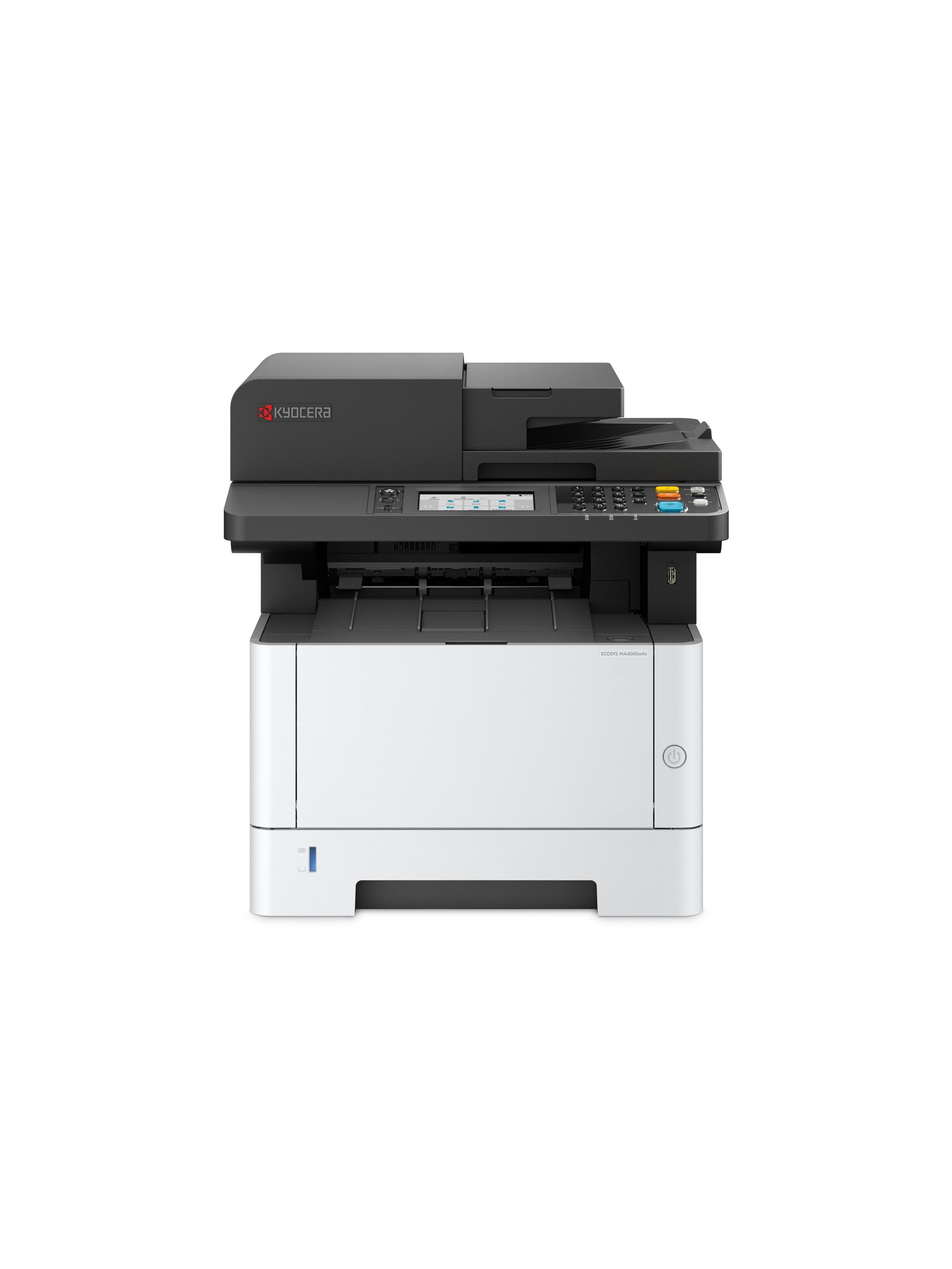 Impressora Laser Multifunções KYOCERA ECOSYS MA4000wifx (A4 - Impressão a preto e branco - 350 folhas - Preto e Branco)