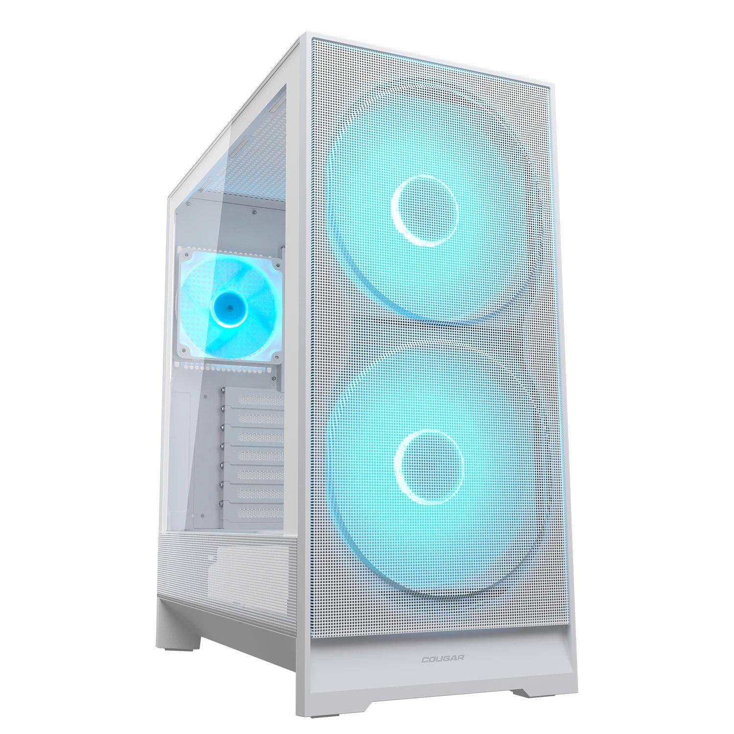 Caixa de Computador COUGAR CGR-5VA4W-RGB Airface 180 (ATX, CEB, Micro ATX, Mini-ITX - Midi Tower - 17 cm - Branco)