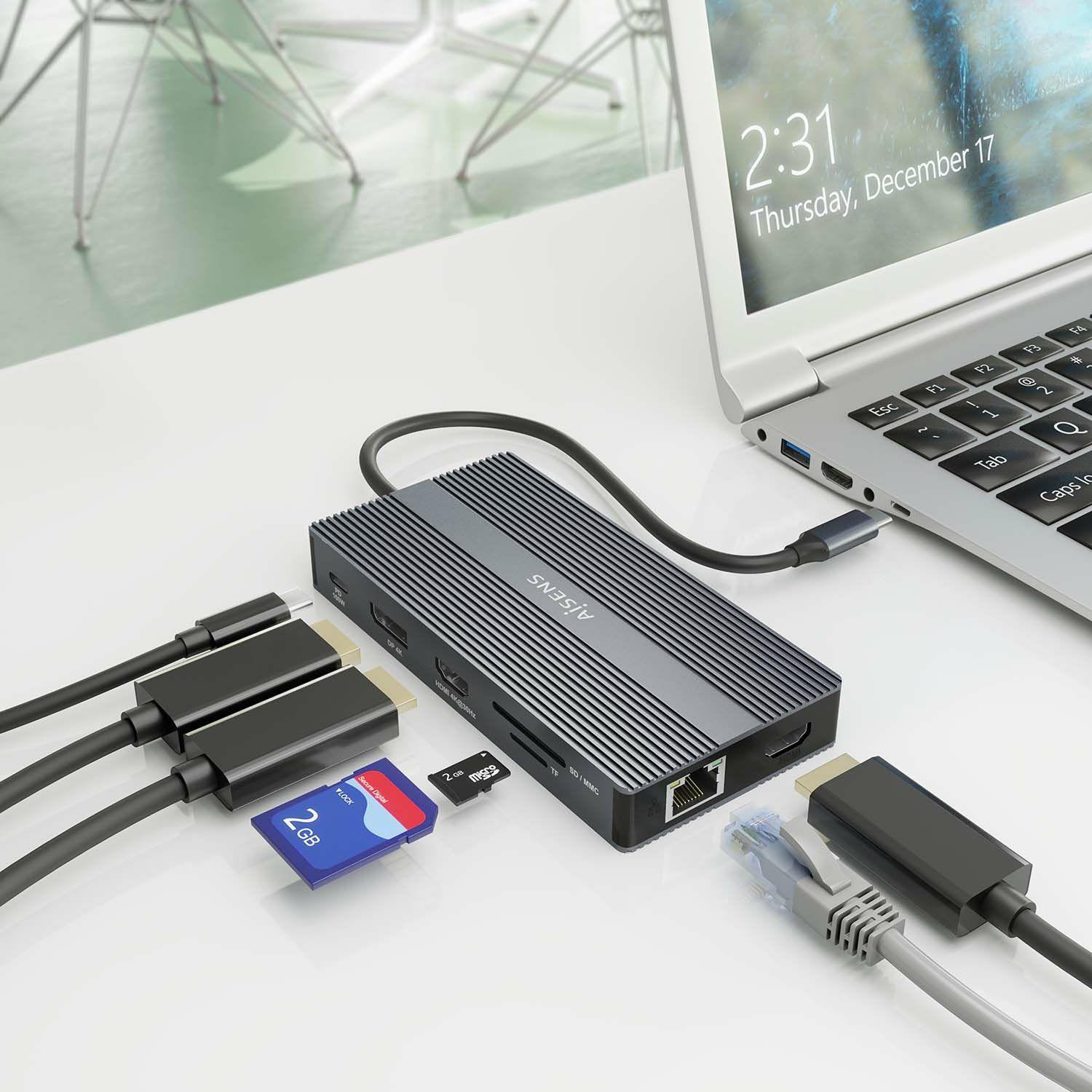 Conversor USB-C AISENS ASUC-12P017-GR (0,2 m - Cinzento), miniatura 5