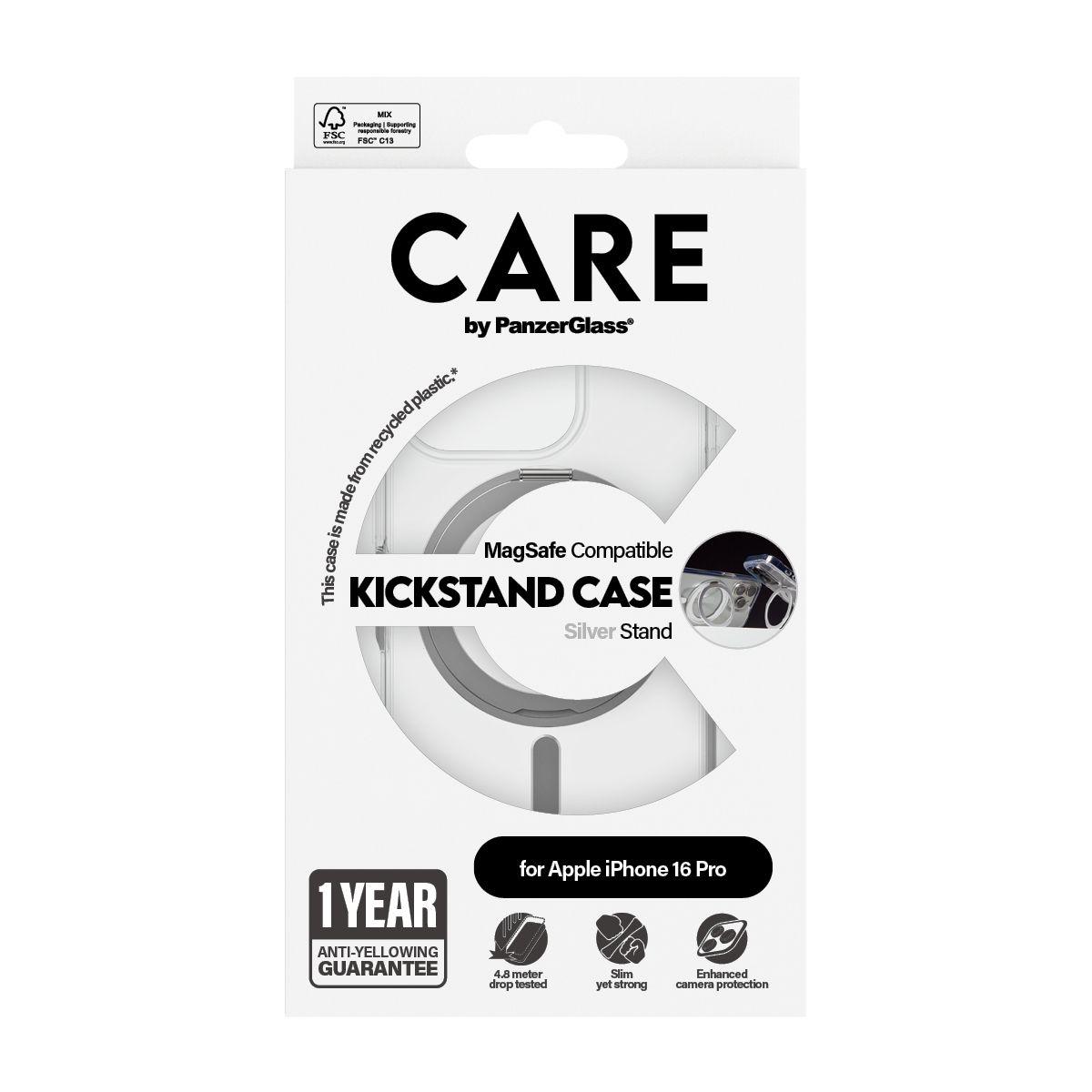 Capa PANZERGLASS CARE Feature Silver Kickstand MagSAFE iPhone 16 Pro (Apple - Transparente), miniatura 3