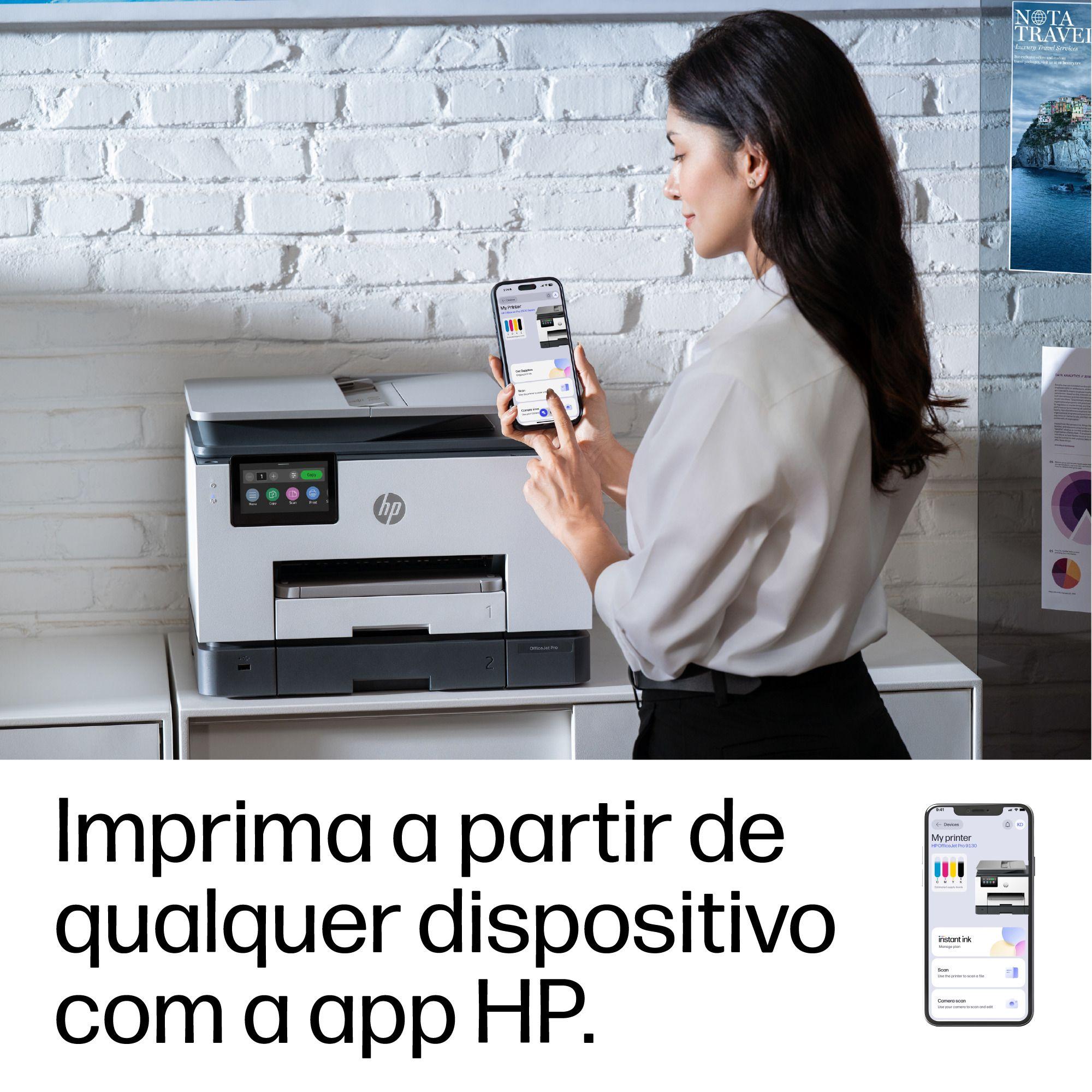 Impressora Multifunções HP OfficeJet Pro 9132e (A4 - Impressão a cores - 500 folhas - Cinzento), miniatura 12