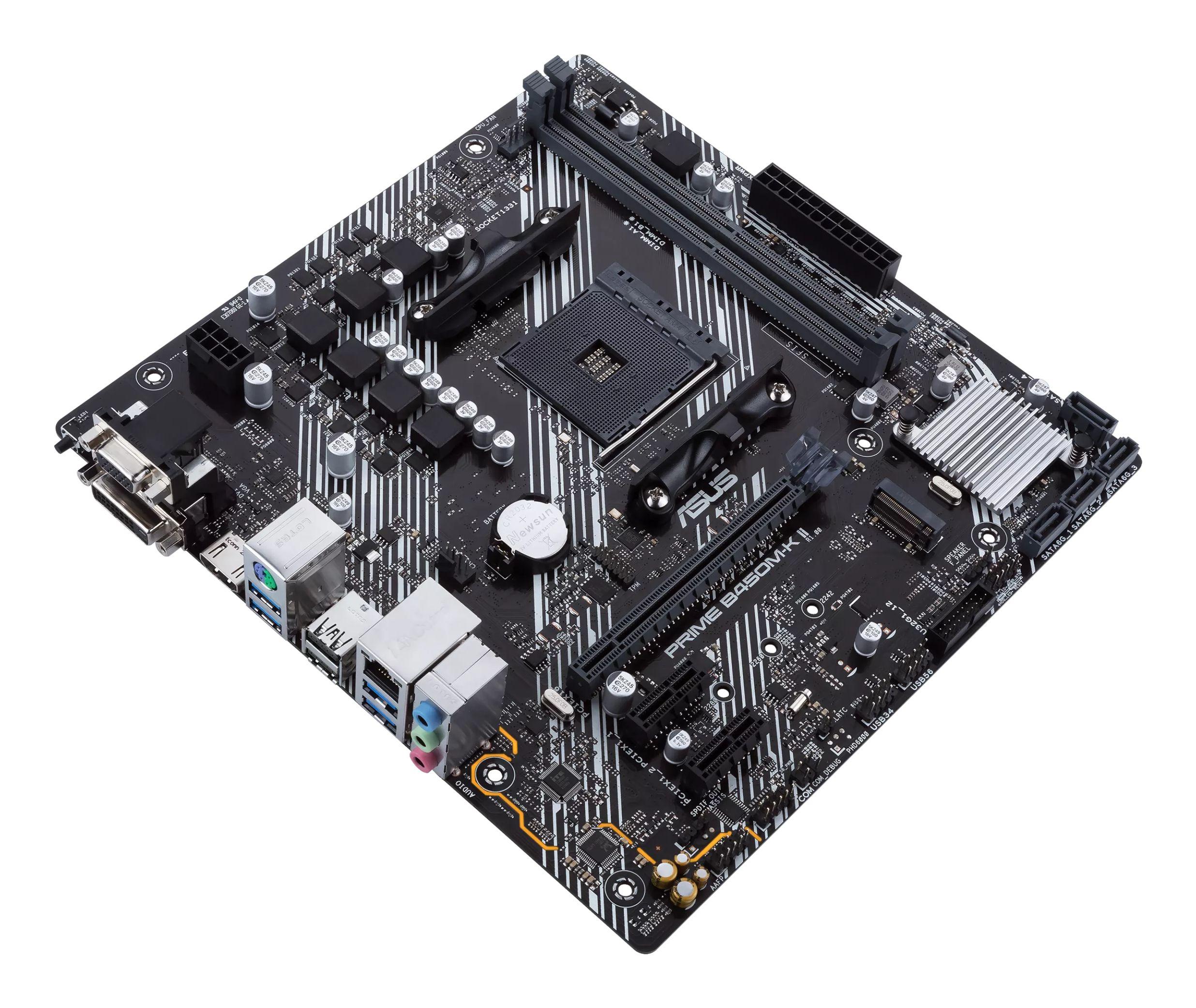 Motherboard ASUS PRIME B450M-K II (AM4 - micro ATX - DDR4-SDRAM - Preto e Cinzento), miniatura 4