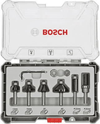 Conjunto de Fresas BOSCH 2607017469 (Carboneto - Preto e Aço Inoxidável)