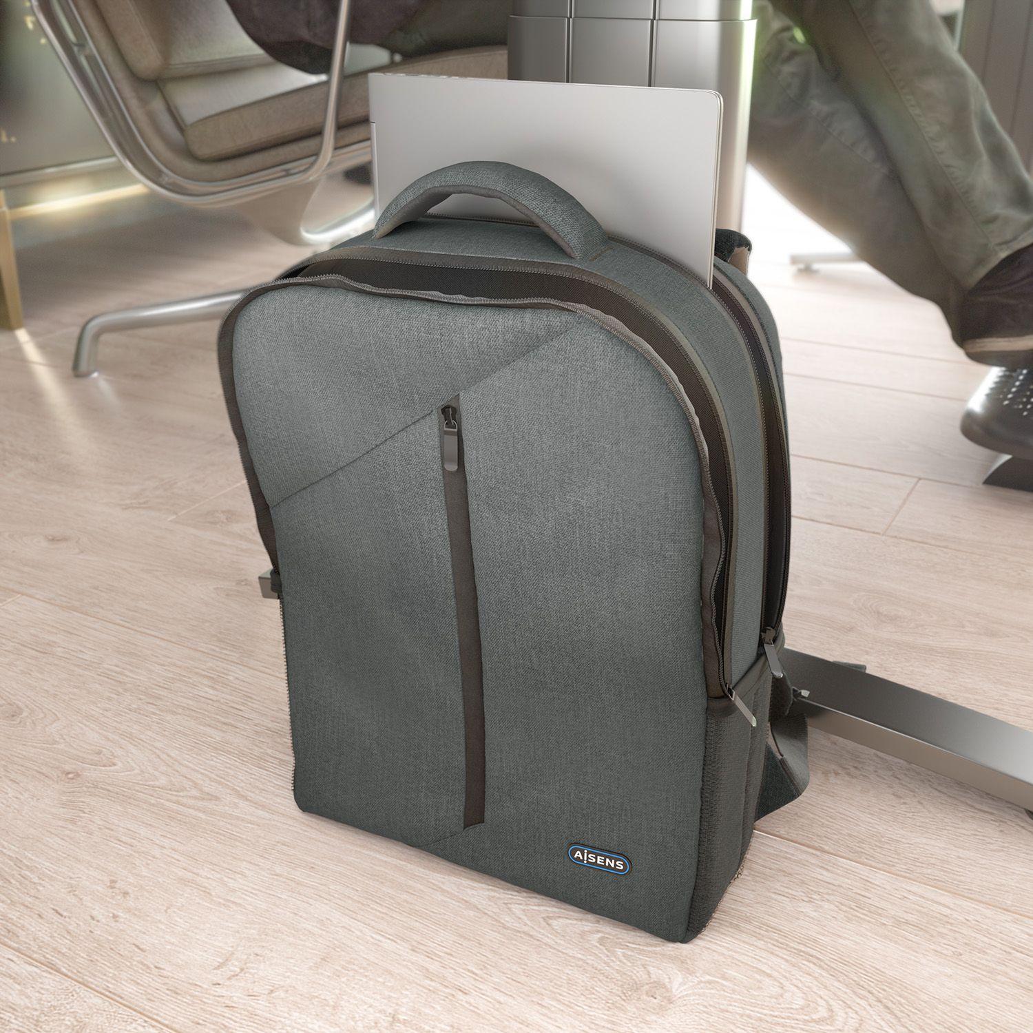 Mochila para Portátil AISENS ASBG-BP084-GR (15,6" - Poliéster - 39,6 cm - Cinzento), miniatura 5
