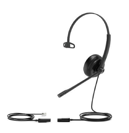 Headset YEALINK YHS34 Mono (Monofónico - Com fios - Supra-aural - Preto)