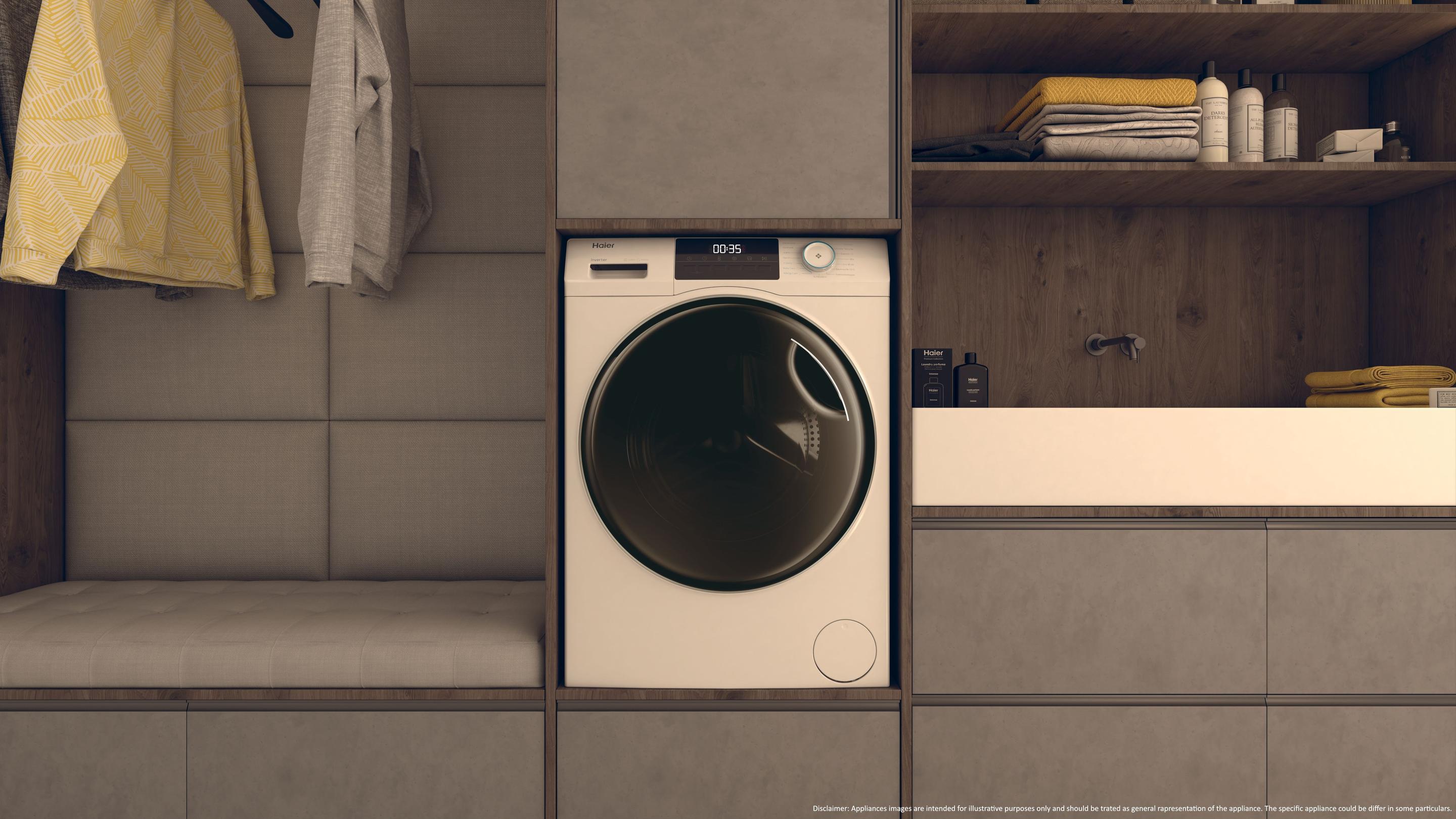 Máquina de Lavar e Secar Roupa Independente HAIER HWD90BP14929A (B - 9 kg - 5 kg - Branco), miniatura 7