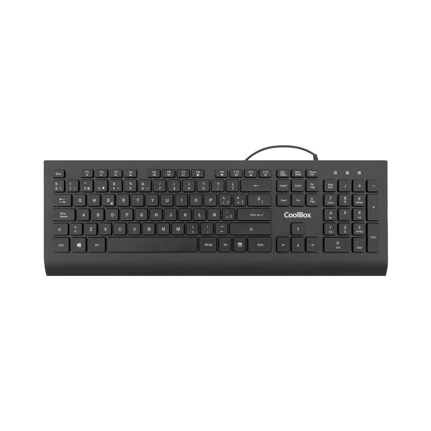 Teclado COOLBOX COO-TEC01-U (Espanhol - Interruptor de membrana - USB - Preto)