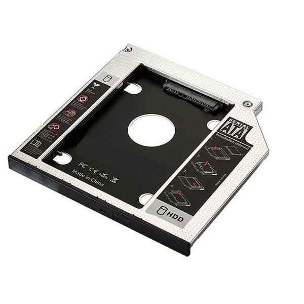 Adaptador Caddy para Baía Óptica EWENT EW7003 (2.5" - SATA, SATA II, SATA III - Preto e Branco)