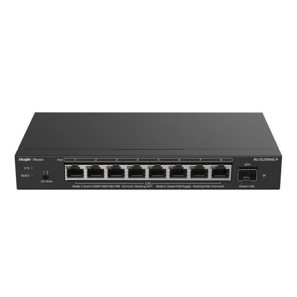 Switch de Rede Gerível REYEE RG-ES209MG-P (2,5 Gb/s - PoE+ IEEE 802.3af/at - Preto) — miniatura 2