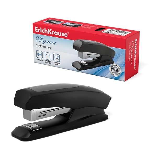 Agrafador de Secretária ERICHKRAUSE Elegance Half-Strip (Plástico resistente a impactos - Preto)