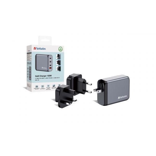 Carregador de Parede VERBATIM GNC-100 (100 W - Preto/Cinzento), miniatura 4