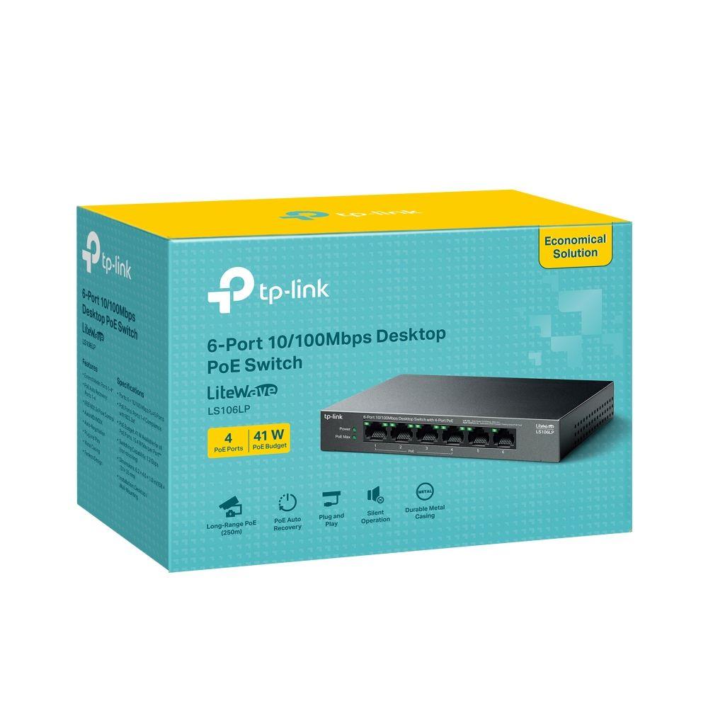 Switch TP-LINK LiteWave LS106LP (Fast Ethernet - 1,2 Gbit/s - Preto), miniatura 4