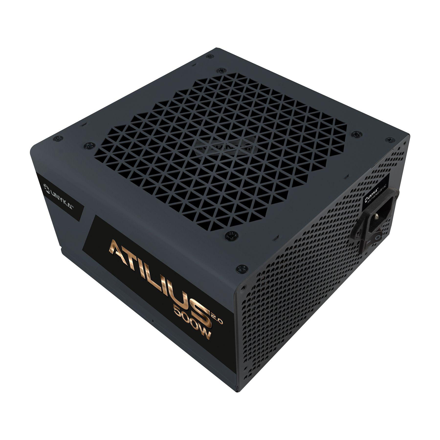 Fonte de Alimentação UNYKACH Atilius 2.0 (ATX - 500 W - Caixa - Preto)