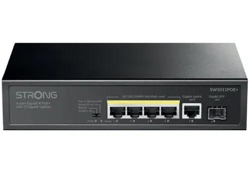 Switch de Rede STRONG SW5011POE+ (10/100/1000 Mbit/s - 12 Gbit/s - Sim, PoE+ - Preto)