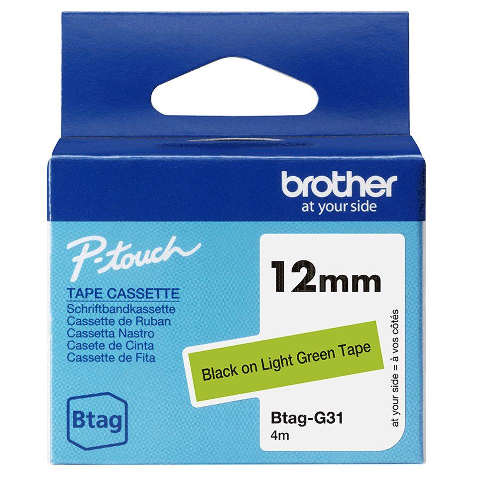 Fita de Impressão BROTHER BTAG-G31 (Preto sobre Verde)