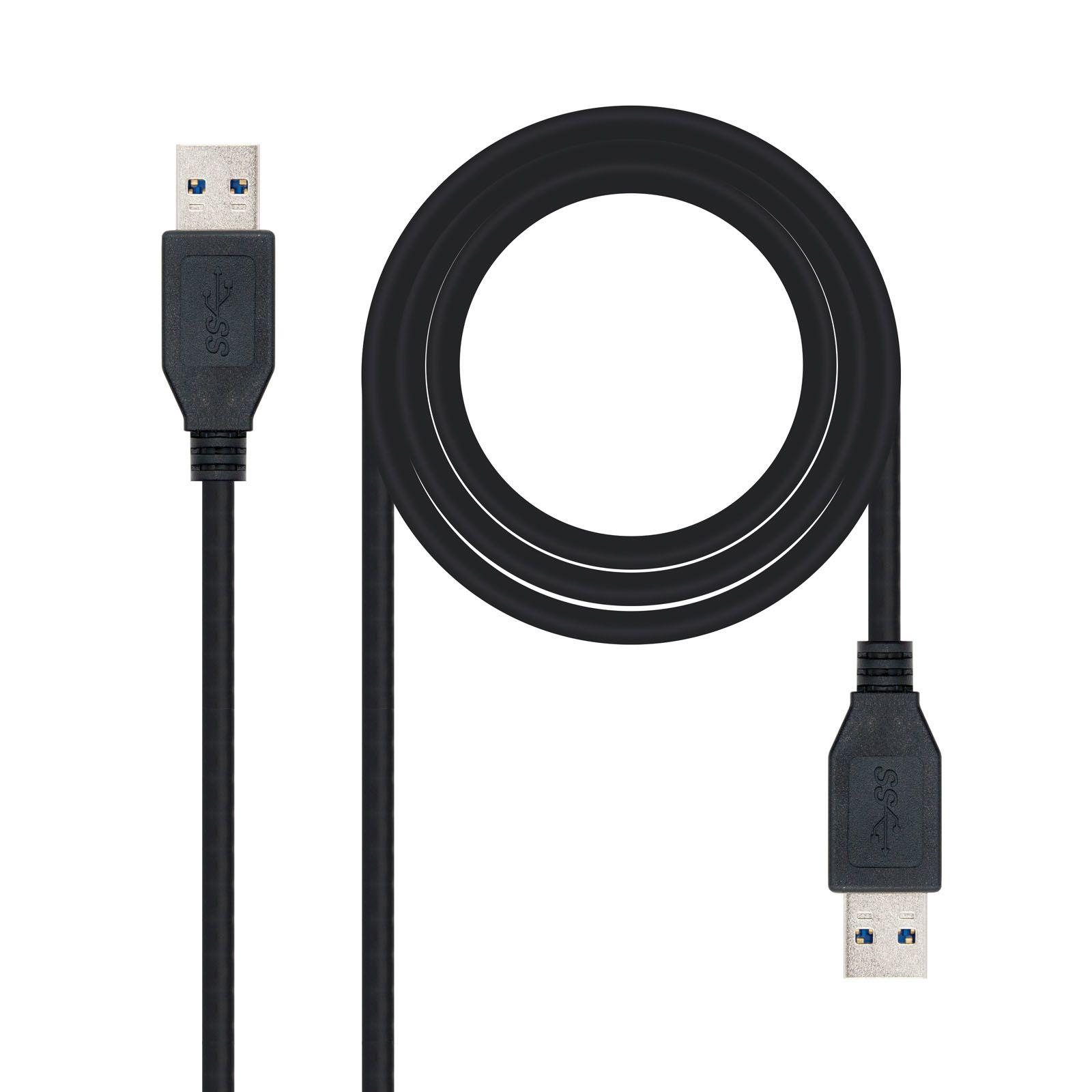 Cabo USB NANOCABLE 10.01.1002-BK (2 m - USB A - Preto)