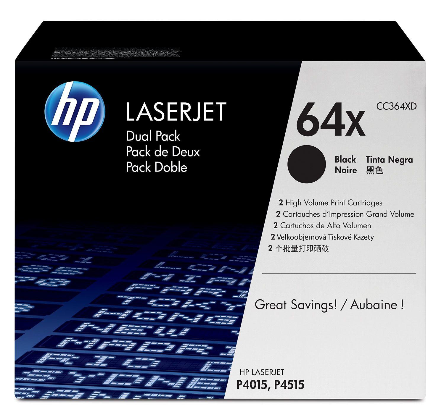 Toner HP 64X CC364XD (48000 páginas - Preto)