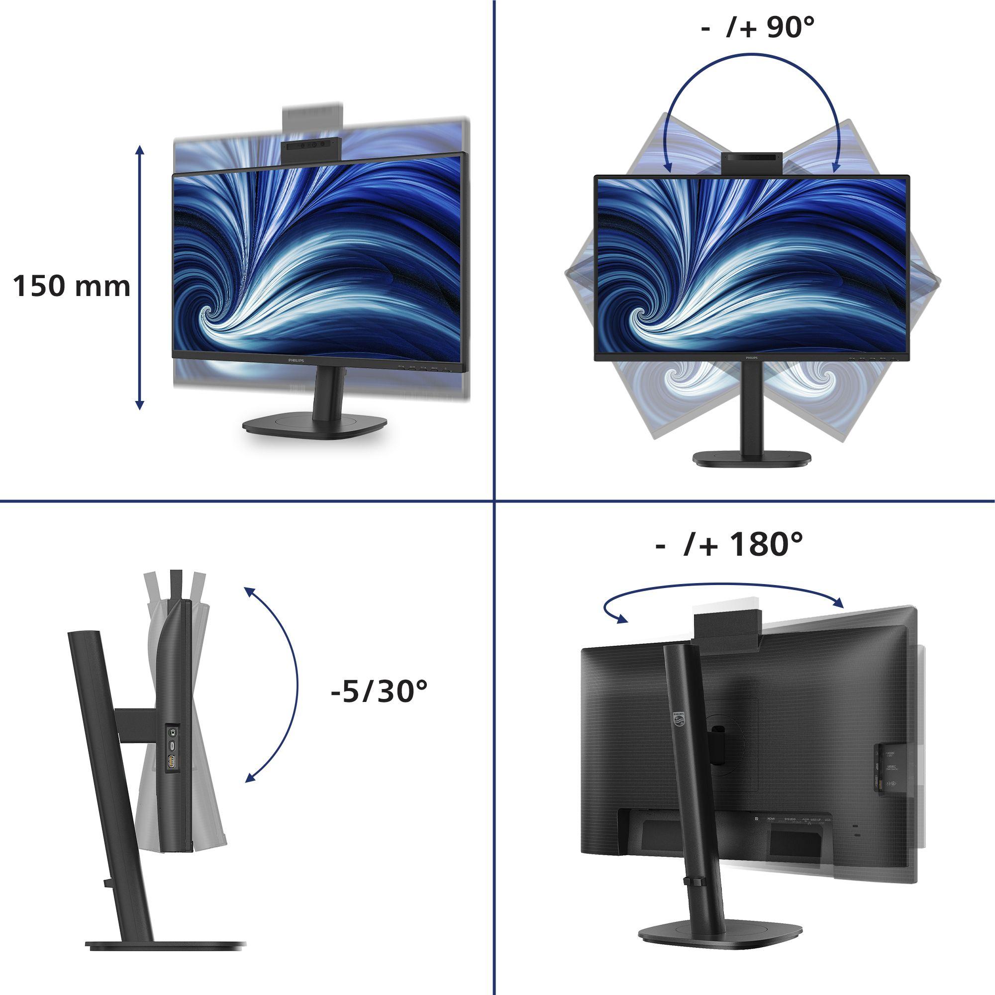 Monitor PHILIPS 24B2N3200JH/00 (23,8" - IPS - 120 Hz - Preto) — miniatura 3