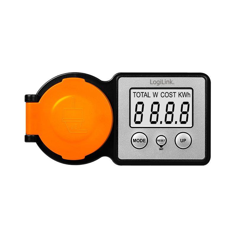 Medidor de Consumo de Energia LOGILINK EM0007 (LCD 2" - 16 A - Preto/Laranja), miniatura 2