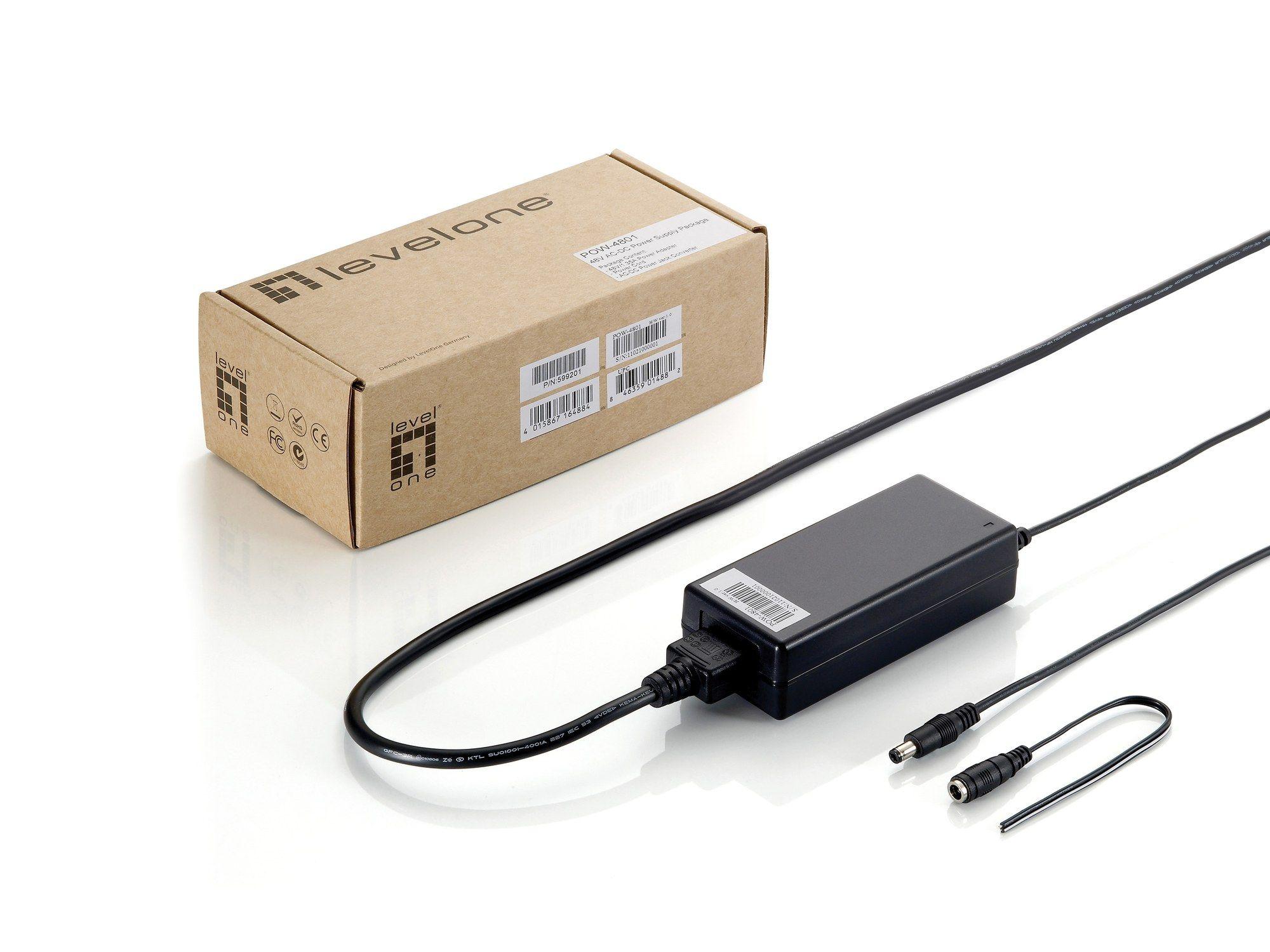 Transformador de Corrente para Comutador de Rede LEVELONE POW-4801 (1,35 A - 48 V - Preto) — miniatura 2