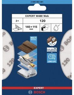 Folhas de Lixa Manual BOSCH EXPERT W480 (115 x 140 mm), miniatura 2