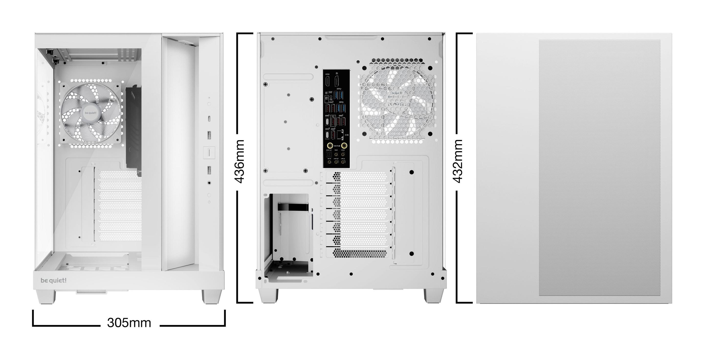 Caixa PC BE QUIET Light Base 500 LX (ATX, micro ATX, Mini-ITX - ATX, PS2 - Midi Tower - Branco) — miniatura 2