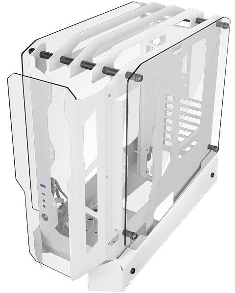 Caixa ATX MARS GAMING MC-EDGE (ATX, Micro ATX, Mini-ITX - Midi Tower - SGCC, vidro temperado - Branco)