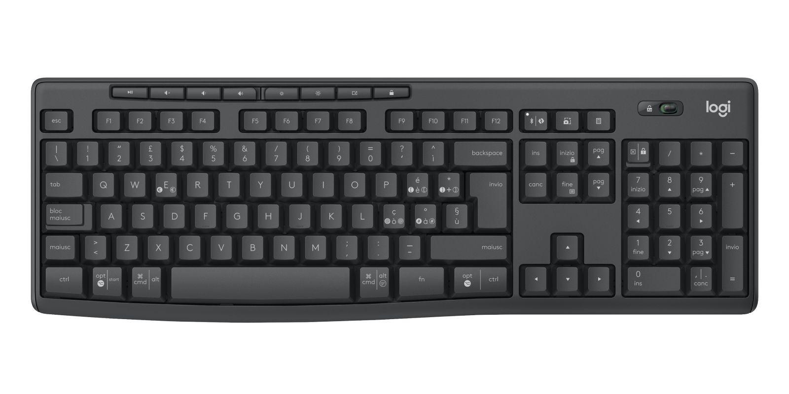 Conjunto Teclado e Rato LOGITECH MK370 Combo for Business (Italiano - Interruptor de membrana - Tamanho completo - Grafite), miniatura 3