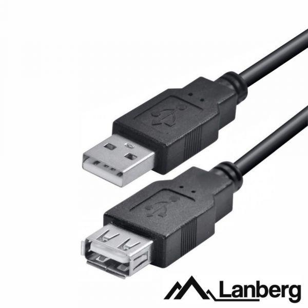 Cabo de Extensão USB 2.0 LANBERG CA-USBE-10CC-0030-BK (3 m - USB-A macho - USB-A fêmea - Preto), miniatura 2