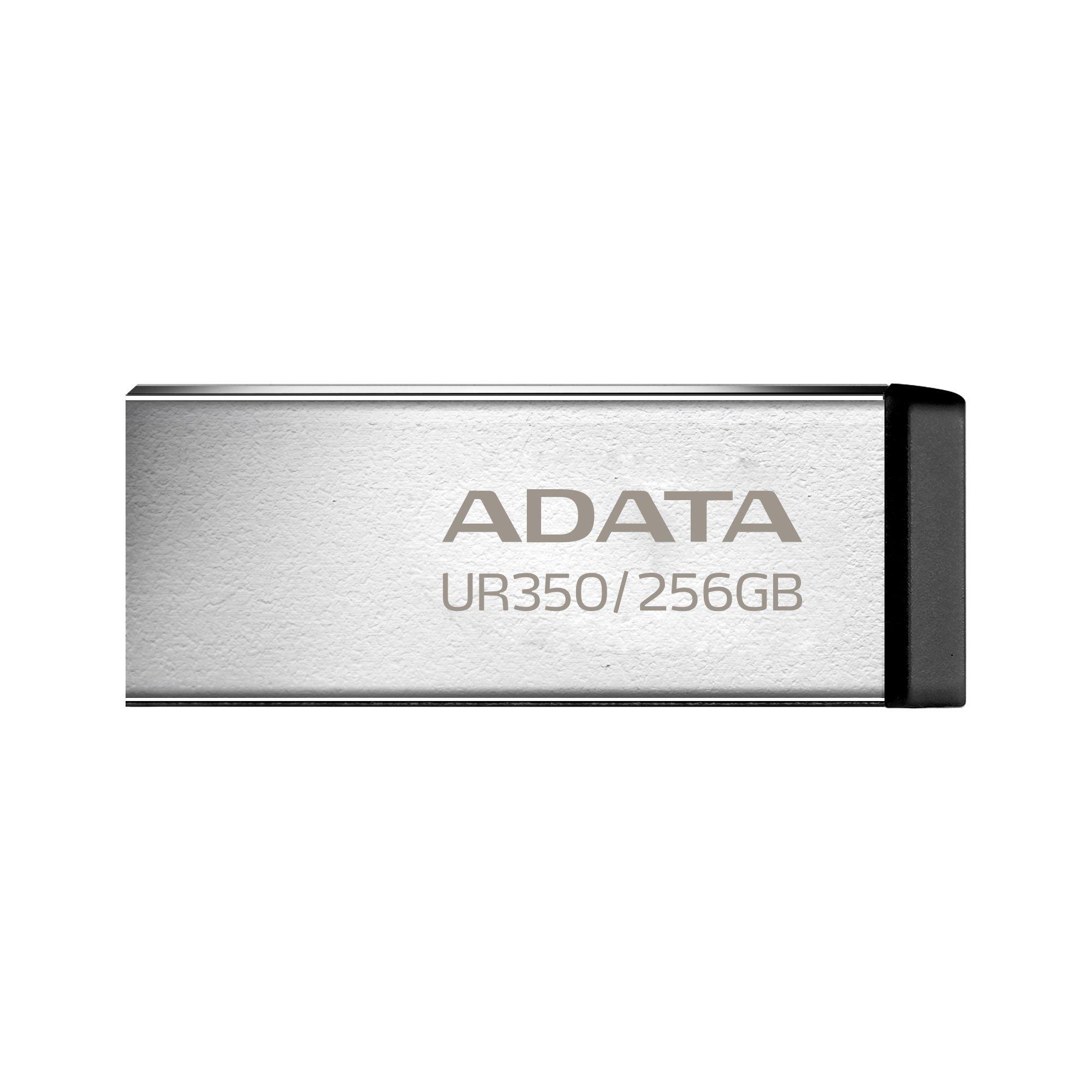 Pen USB ADATA UR350-256G-RSR/BK (USB Type-A - 3.2 Gen 1 - Sem tampa - Preto e Prateado)