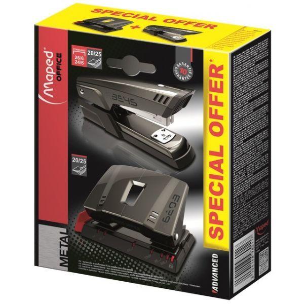 Conjunto de Agrafador e Furador MAPED A3545 + A6203 (Preto), miniatura 2