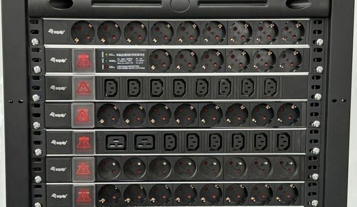 Régua de Tomadas para Bastidor EQUIP 333308 (19" - 1U - 8 Tomadas Schuko - Preto e Prateado), miniatura 6