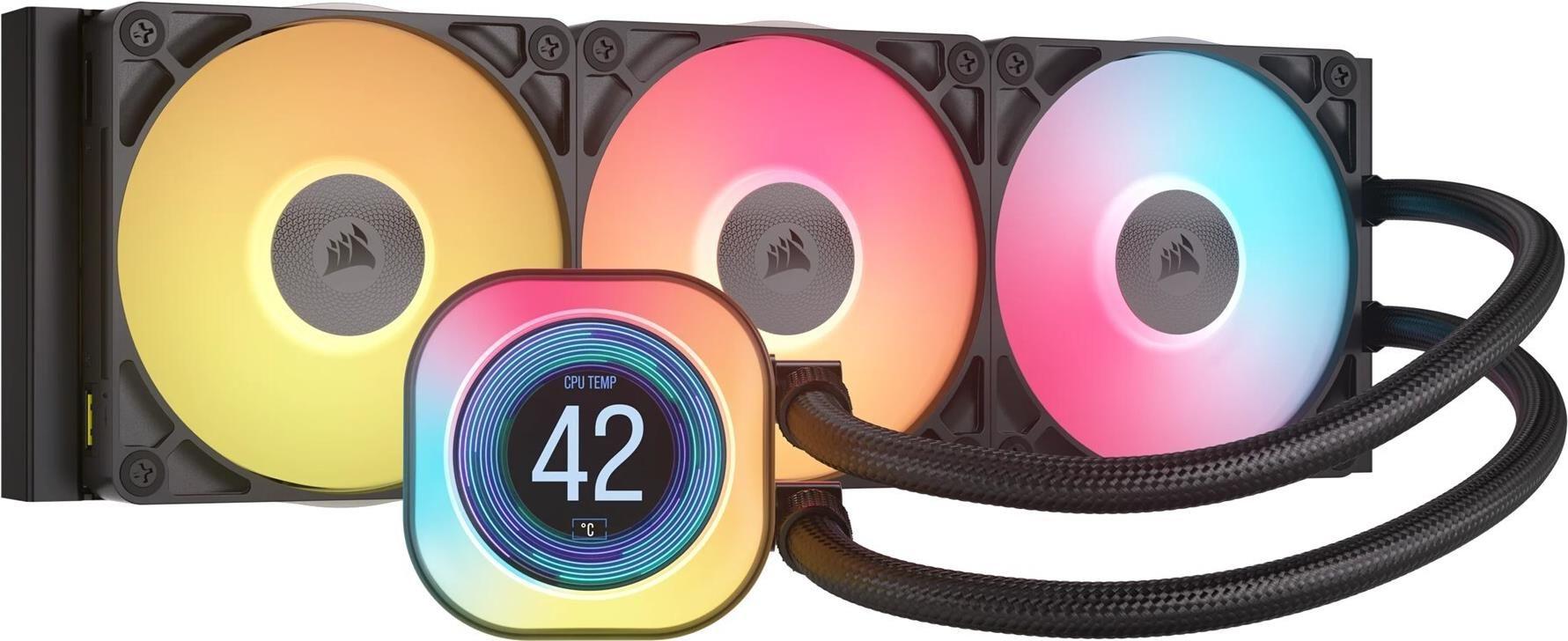 Refrigeração Líquida CPU CORSAIR iCUE LINK TITAN 360 RX RGB LCD (120 mm - 2100 RPM - 27 mm - Preto)