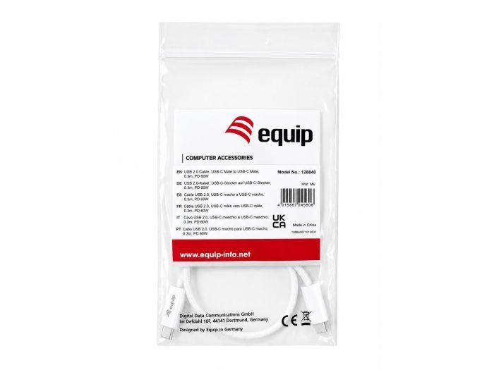 Cabo USB-C EQUIP 128840 (0,3 m - USB-C - Branco), miniatura 4