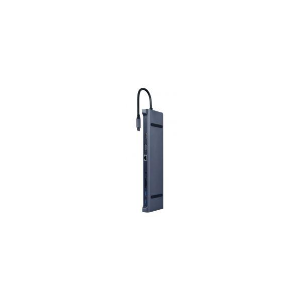 Hub USB-C GEMBIRD A-CM-COMBO10-01 (0,15 m - Cinzento) — miniatura 2