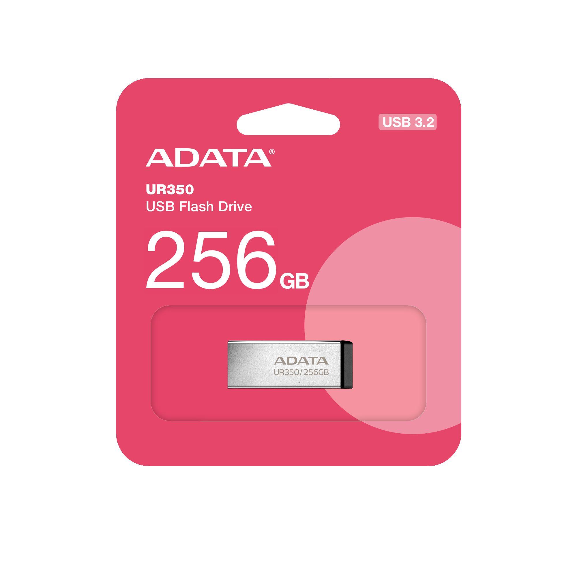 Pen USB ADATA UR350-256G-RSR/BK (USB Type-A - 3.2 Gen 1 - Sem tampa - Preto e Prateado), miniatura 5