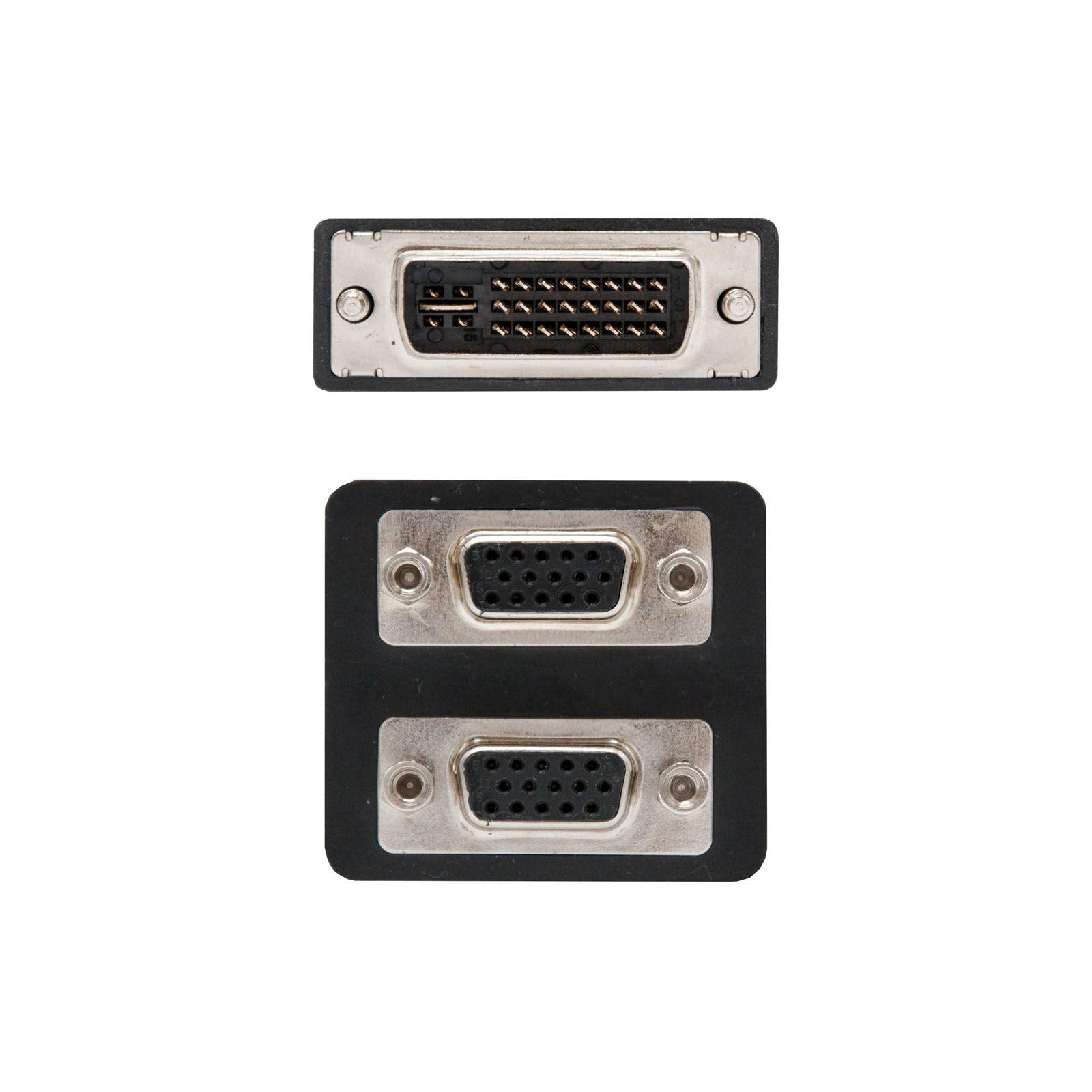 Cabo Adaptador Bifurcador DVI para VGA NANOCABLE 10.15.1950 (0,2 m - 2x VGA - Preto), miniatura 2
