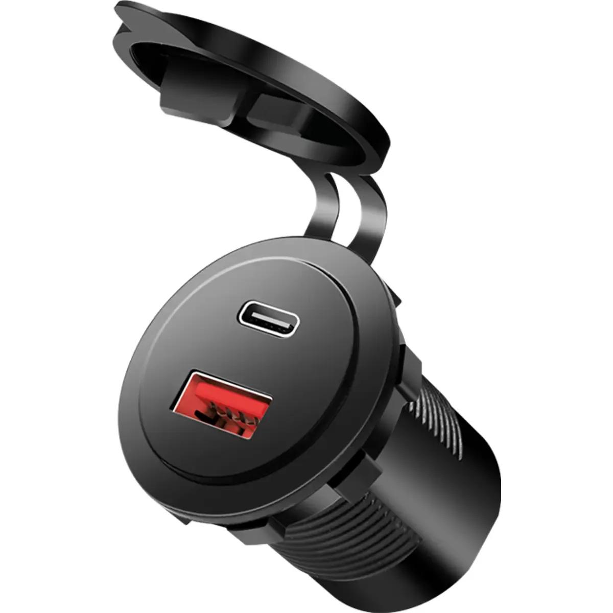 Adaptador de Carregamento USB de Painel LOGILINK PA0330 (60 W - Preto)