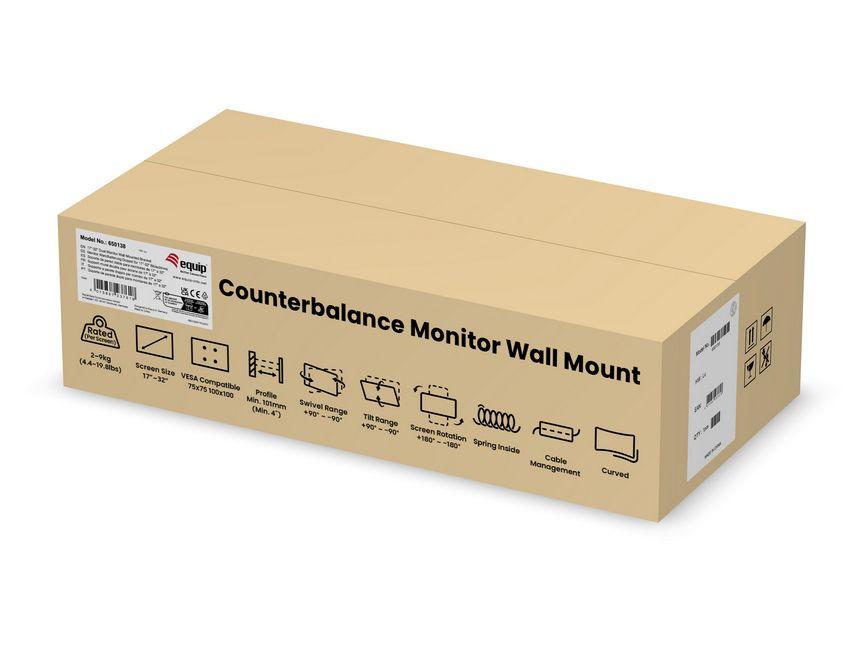 Suporte de Parede para 2 Monitores EQUIP 650138 (17–32″ - 9 kg por monitor - Preto), miniatura 8