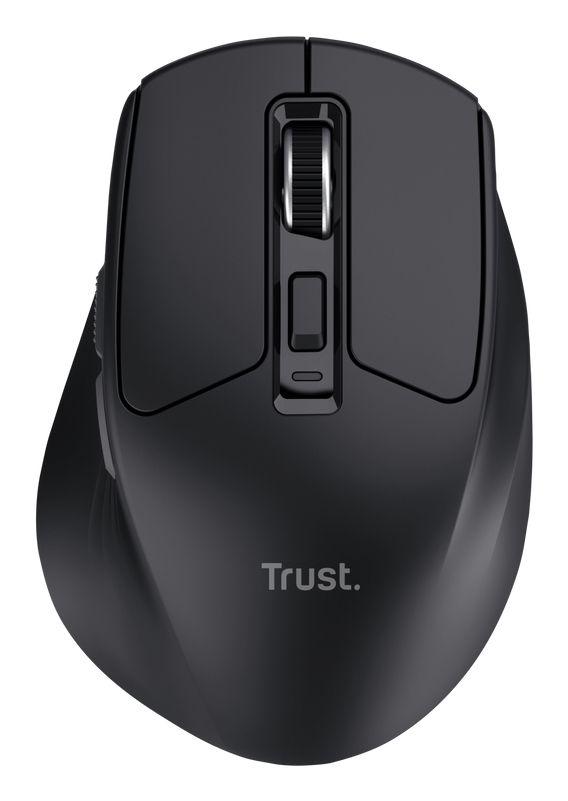 Rato TRUST Niven (Mão direita - 3200 DPI - RF Wireless+Bluetooth - Preto)