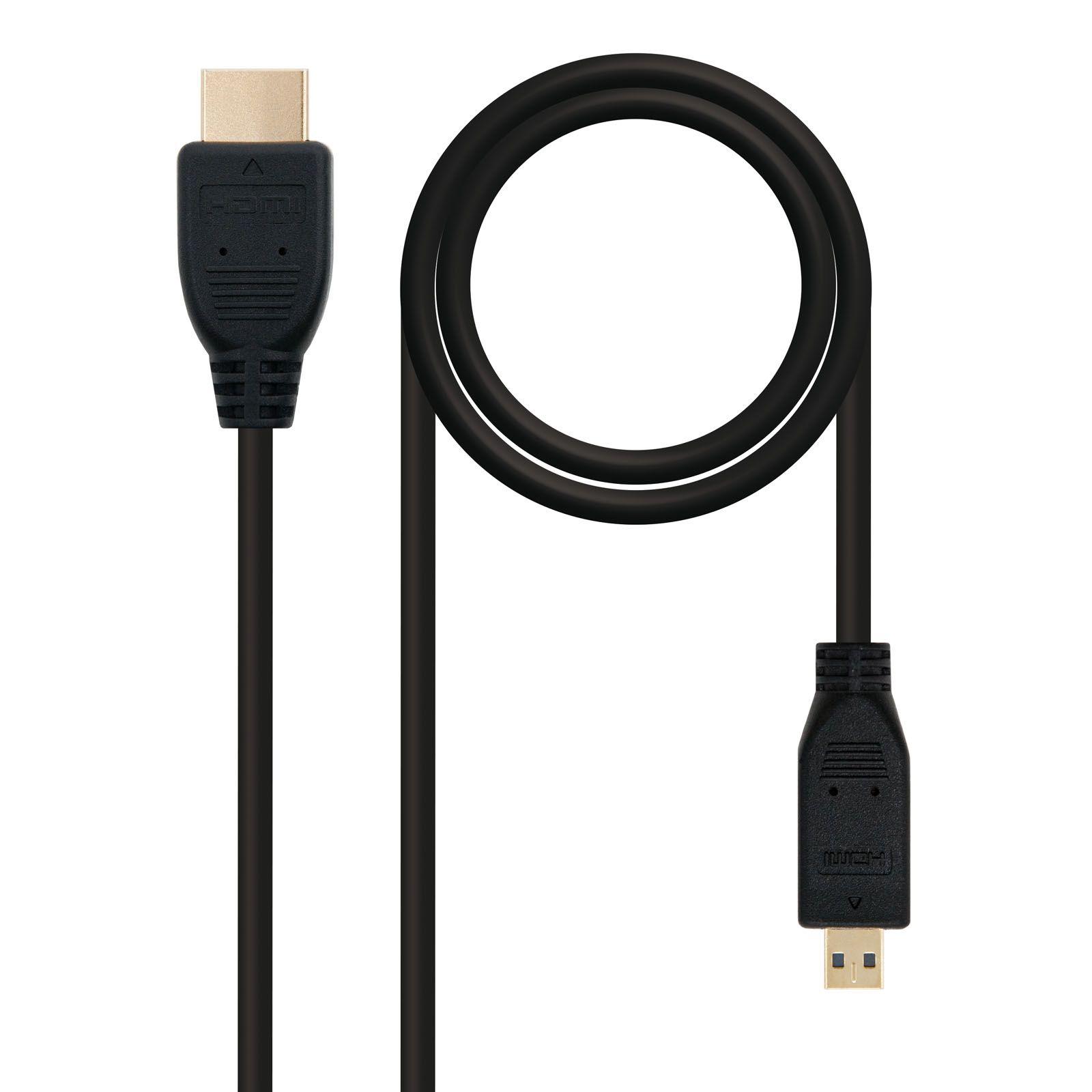 Cabo Micro HDMI para HDMI NANOCABLE 10.15.3502 (1,8 m - 120 Hz - HDMI Type D - Preto)
