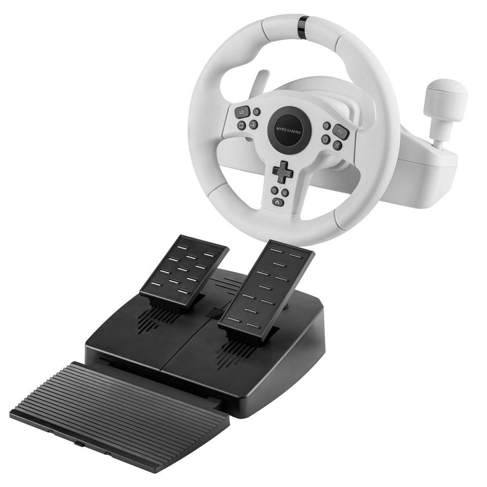 Volante Simracing MARS GAMING MWH-RSXONEW (USB Type-A para USB Type-C - Com fios - Preto e Branco)