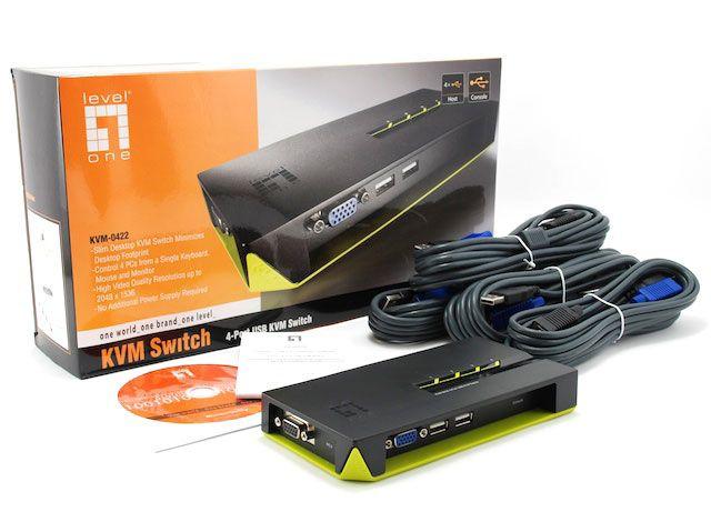 Switch KVM LEVELONE KVM-0422 (Preto e Verde) — miniatura 3