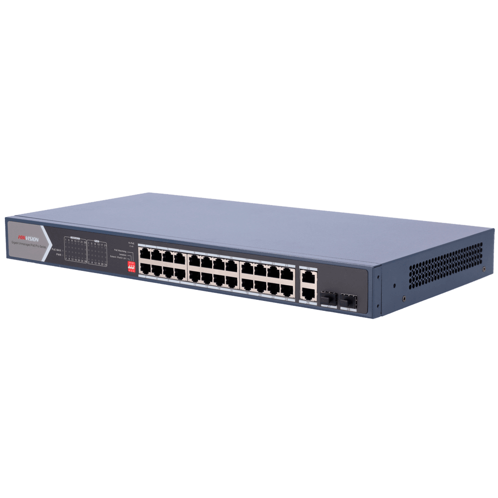 Switch Não Gerido HIKVISION DS-3E0528HP-E (Gigabit Ethernet - 56 Gbit/s - Azul)