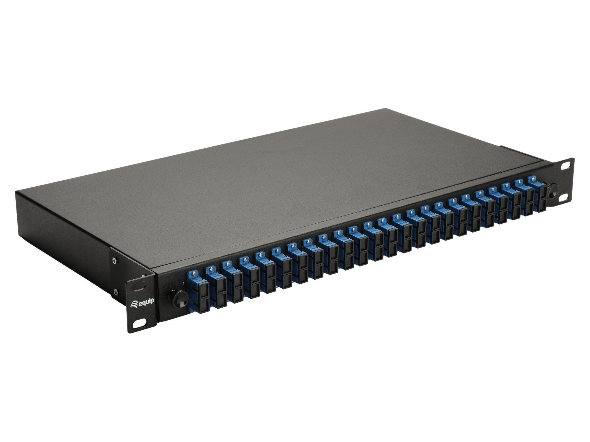Painel de Fibra Ótica EQUIP 337310 (24 portas SC Duplex - OS2 - 1U - Preto)