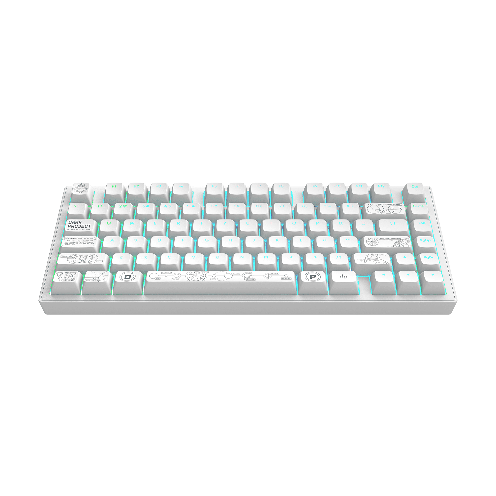 Teclado Gaming Sem Fios DARK PROJECT ALU81 Terra Nova R2 (US - Sem fios - Branco)