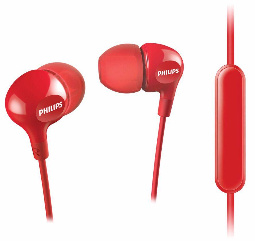 Auscultadores PHILIPS SHE3555RD/00 (Binaural - Com fios - Intra-aural - Vermelho)
