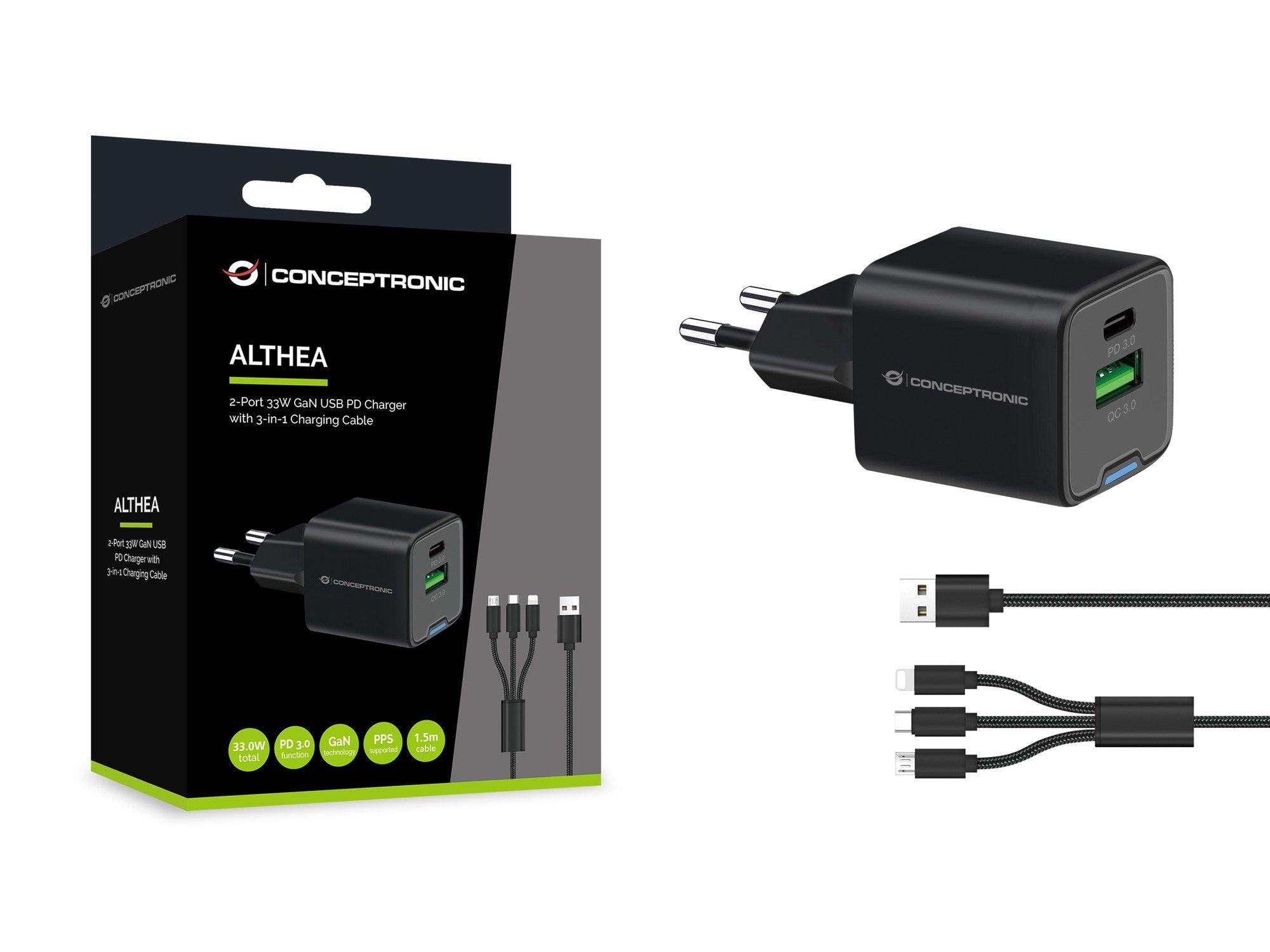 Carregador de Tomada CONCEPTRONIC ALTHEA16B (USB - Universal - AC - Preto), miniatura 4